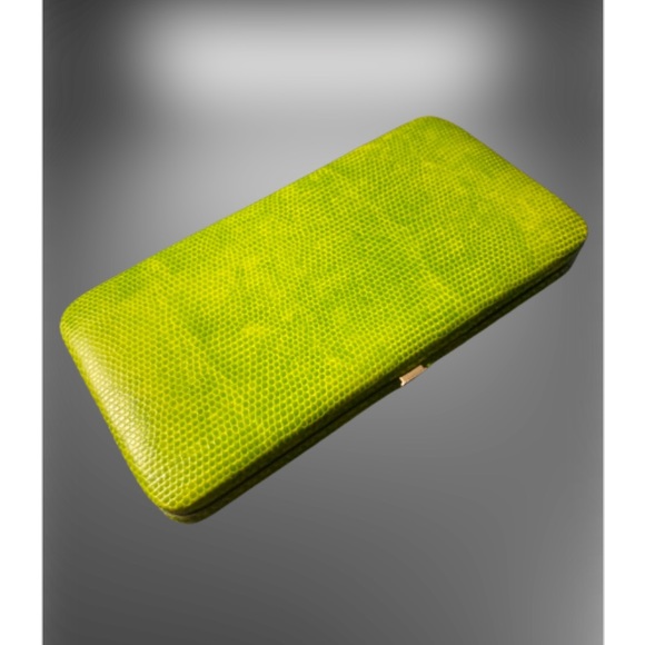 unbranded Handbags - Slim Clutch Flat Wallet Faux Leather Lime Green